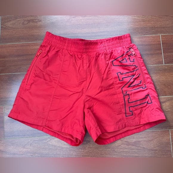 TNA Pants - TNA Red Nylon Swim Shorts with Side Zip Pockets